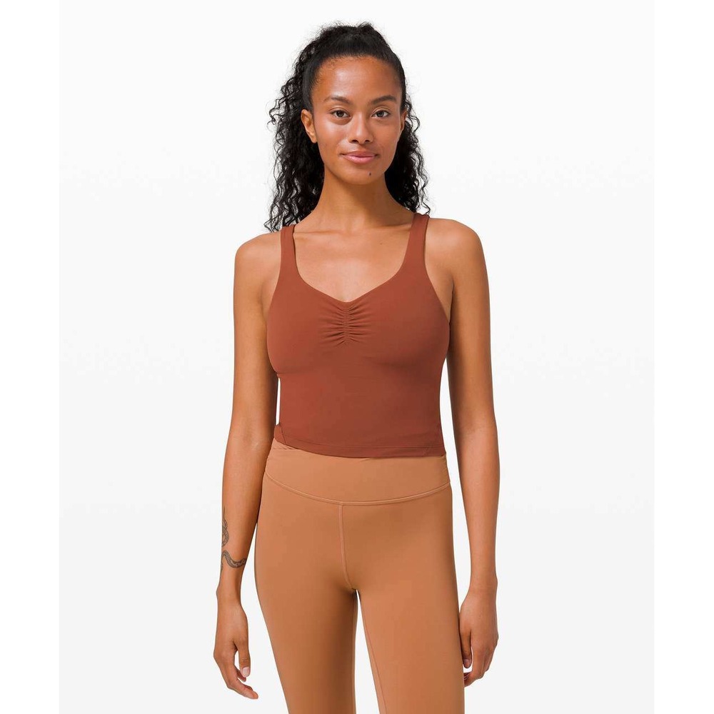 Lululemon Women Align Gathered Front Terracotta Yoga Tank Top Size 4